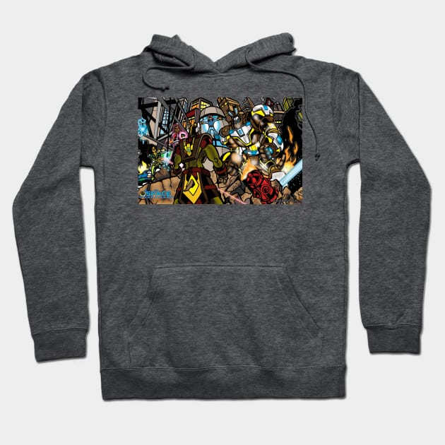 The Space Safarians v. Mon-Grel Hoodie by DocNebula